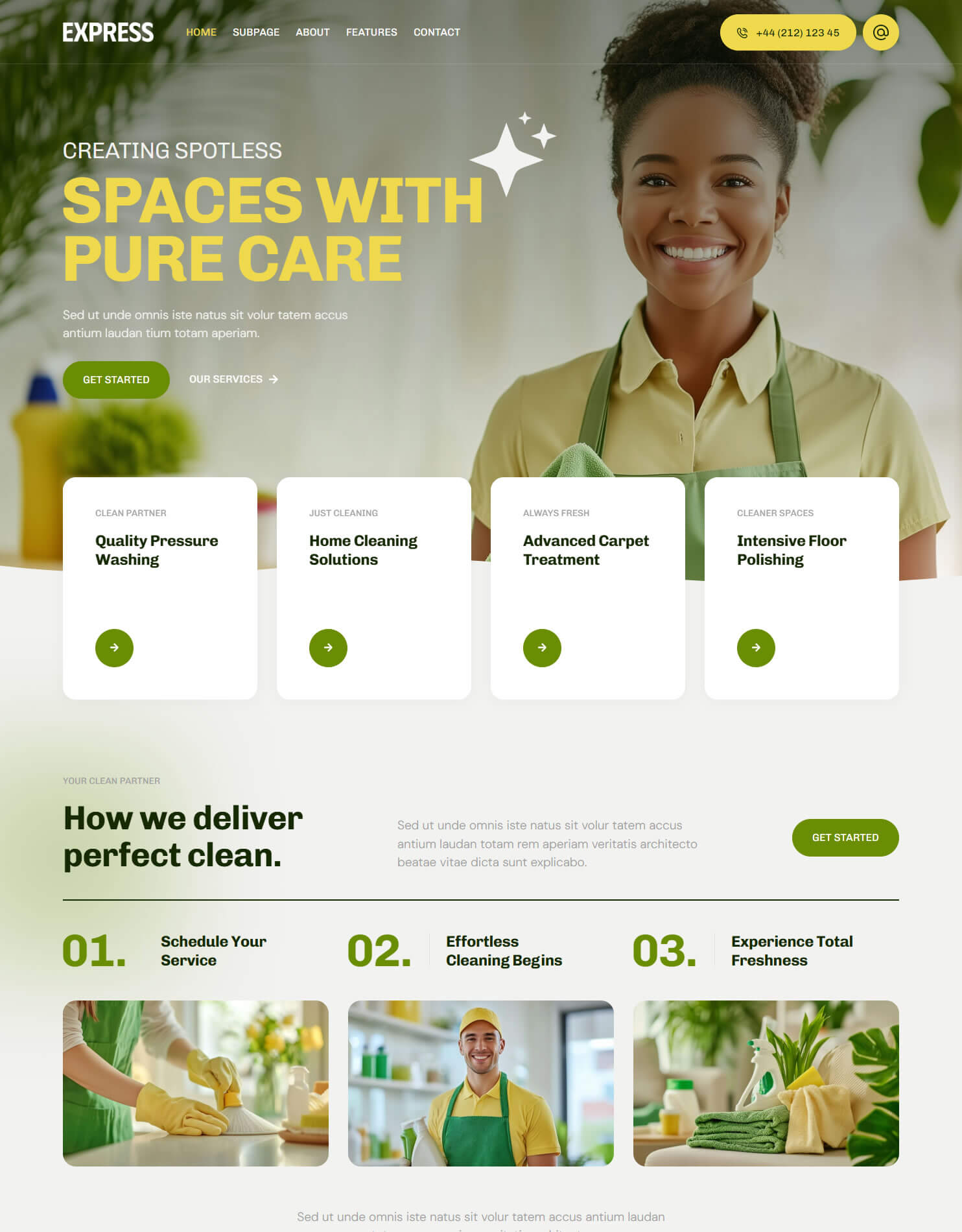 Cleaning company website kit preview