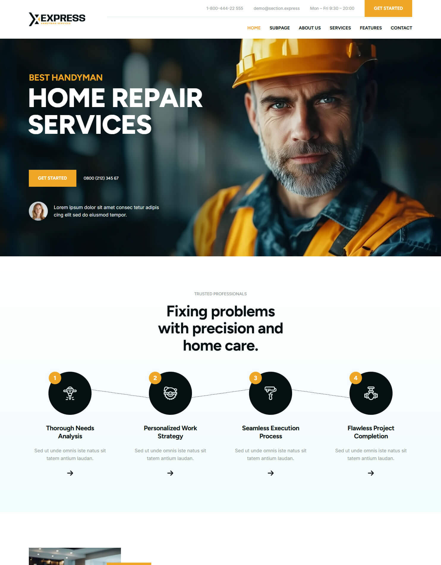Handyman website kit preview