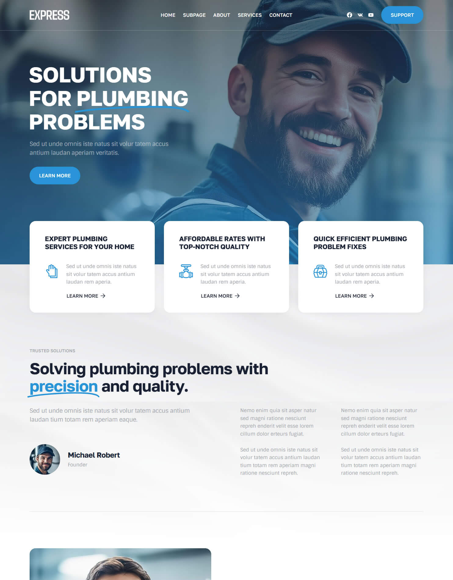 Plumber website kit preview